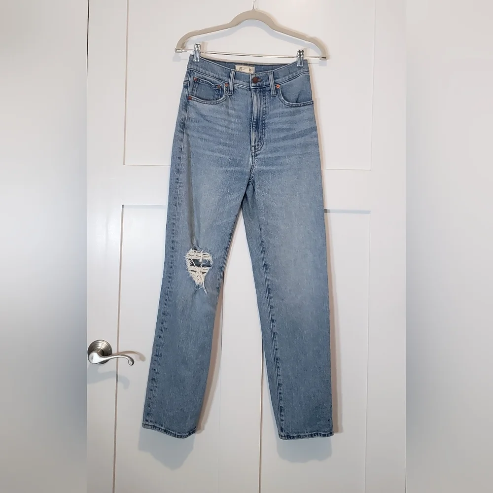 Madewell The Perfect Vintage Straight Jean Hi Rise Cotton Stretch Size 25 - Picture 1 of 12